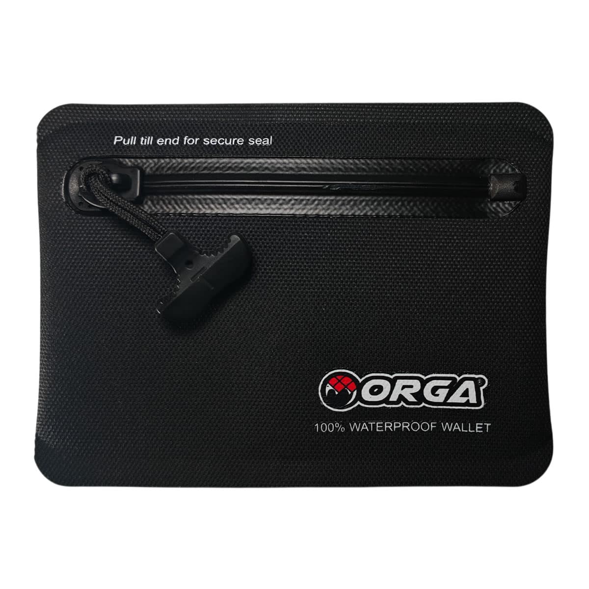 Waterproof Wallet 1 Front view of the Orga Waterproof Wallet with air-tight waterproof zipper